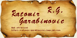 Ratomir Garabinović vizit kartica